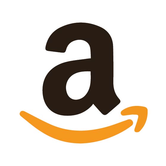 Amazon logo featuring a lowercase 'a' in dark brown with an orange arrow beneath it, symbolizing a smile.
